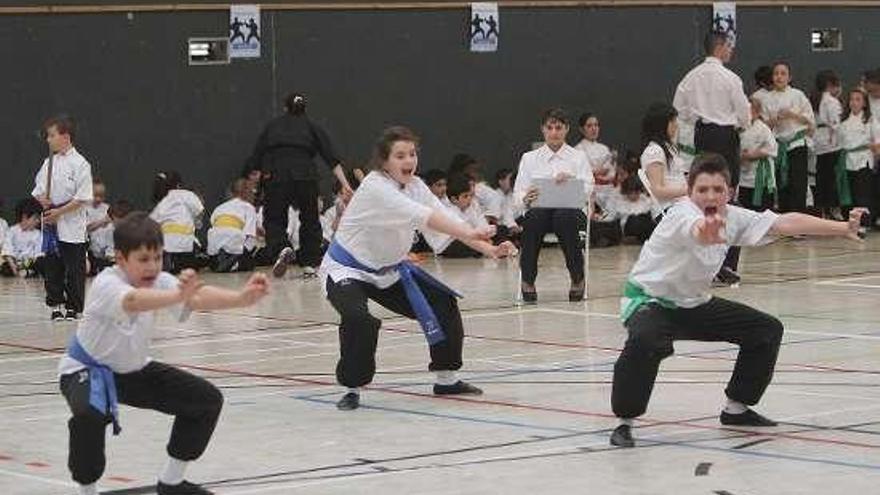 Algunos de los participantes en el torneo de kung fu. // I.Osorio