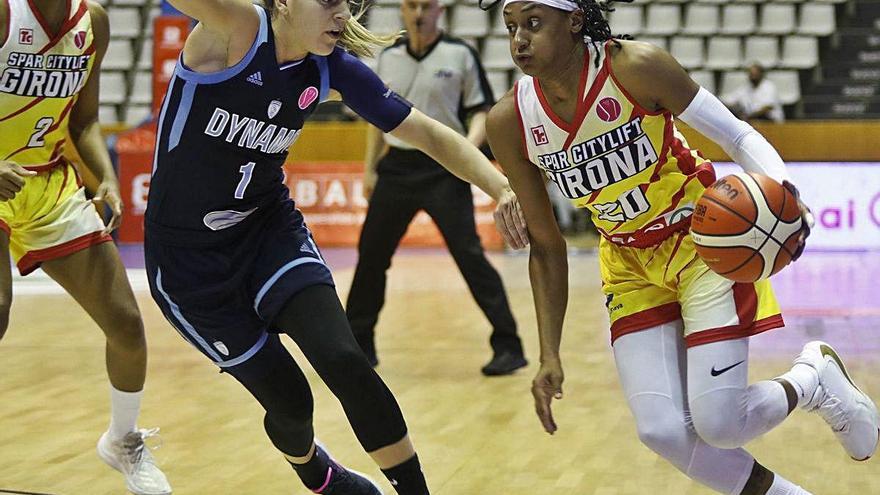 Marta Xargay i Brittney Sykes, en un Kursk - Uni d&#039;Eurolliga a Fontajau de la temporada passada.