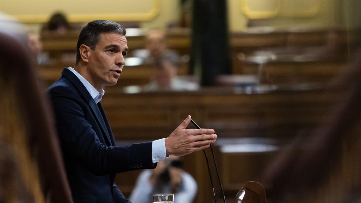 El president del govern espanyol, Pedro Sánchez, durant la compareixença al Congrés