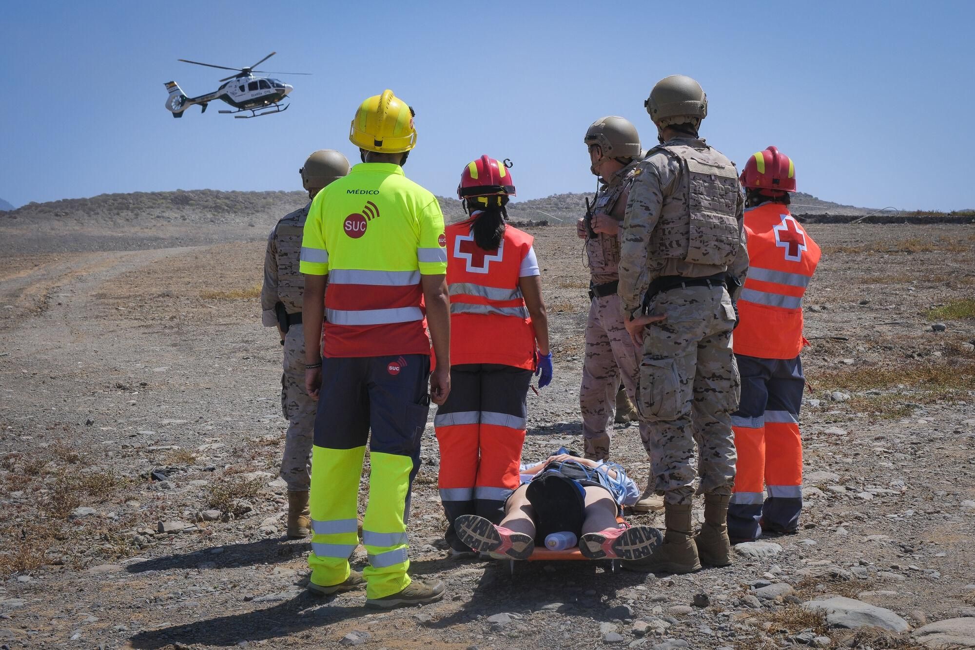 Ejercicio Canasar 2025: simulacro de accidente aéreo en Mogán