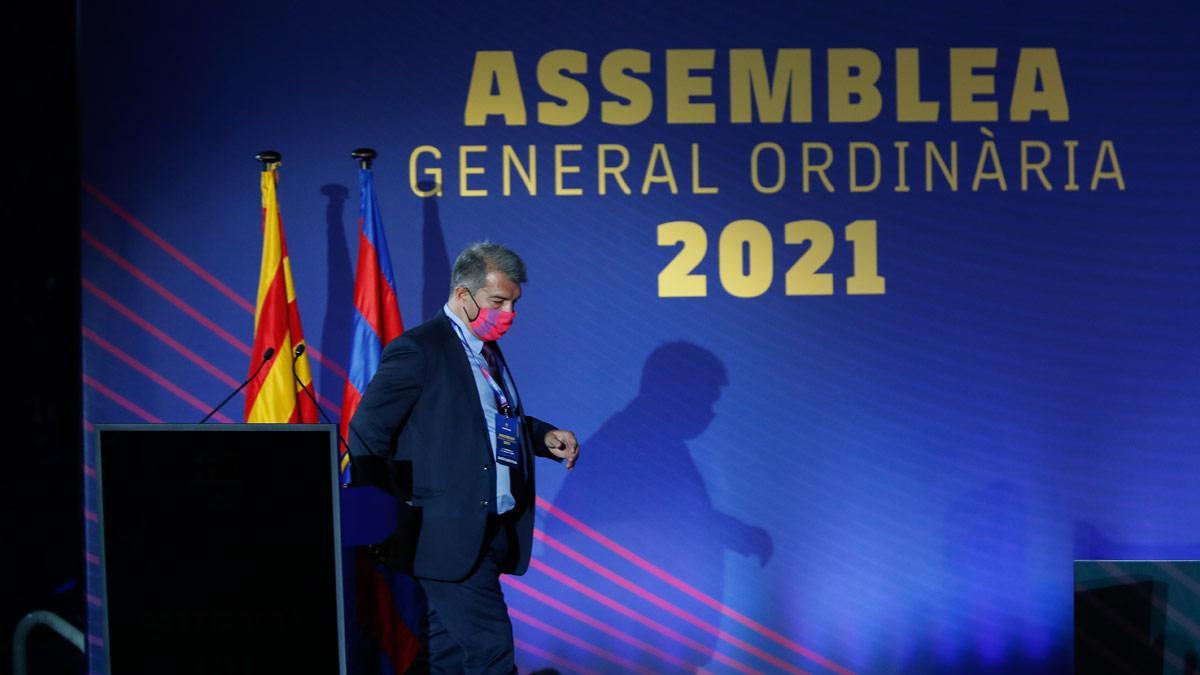 Laporta, en la Asamblea de socios compromisarios del Barça