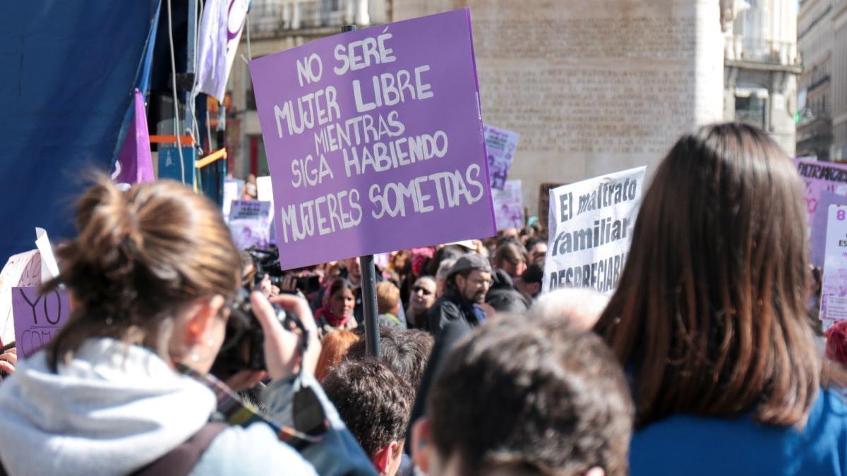 Foto de archivo de una manifestación contra la violencia de género.