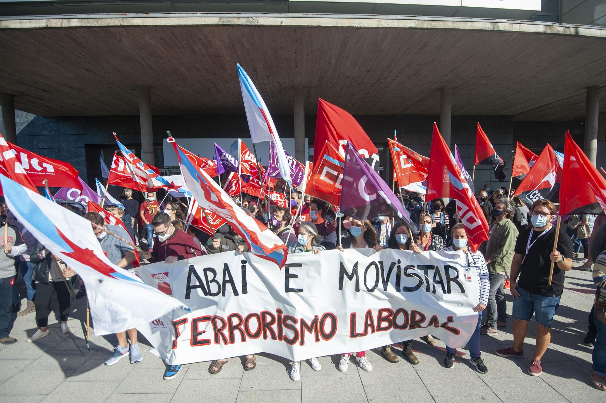 Concentración de los trabajadores de Extel