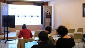 Imagen de la rueda de prensa de los notarios catalanes