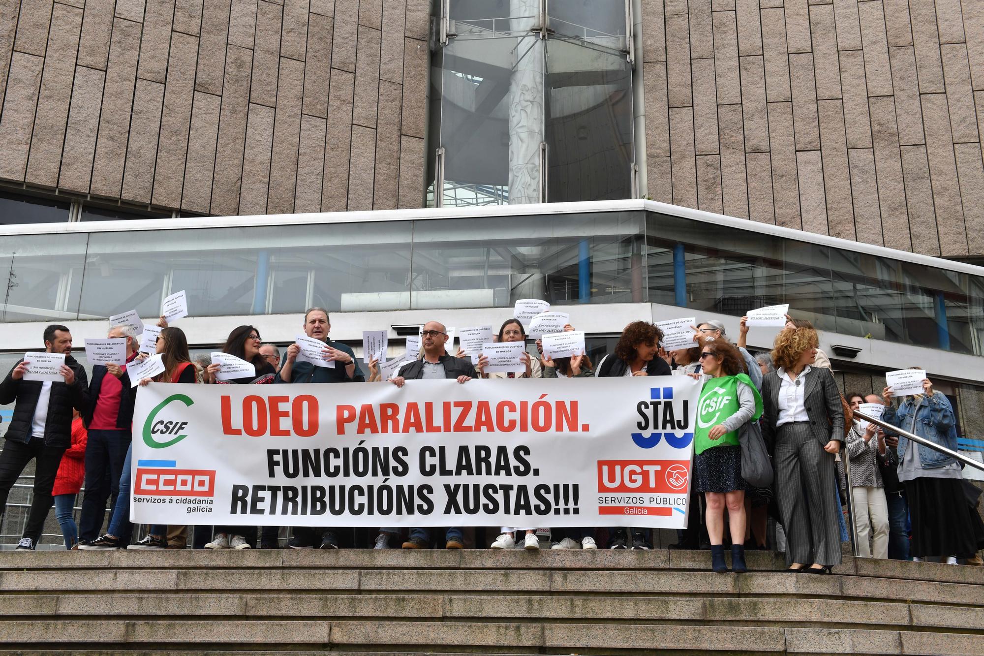Manifestación de los funcionarios de Justicia en A Coruña