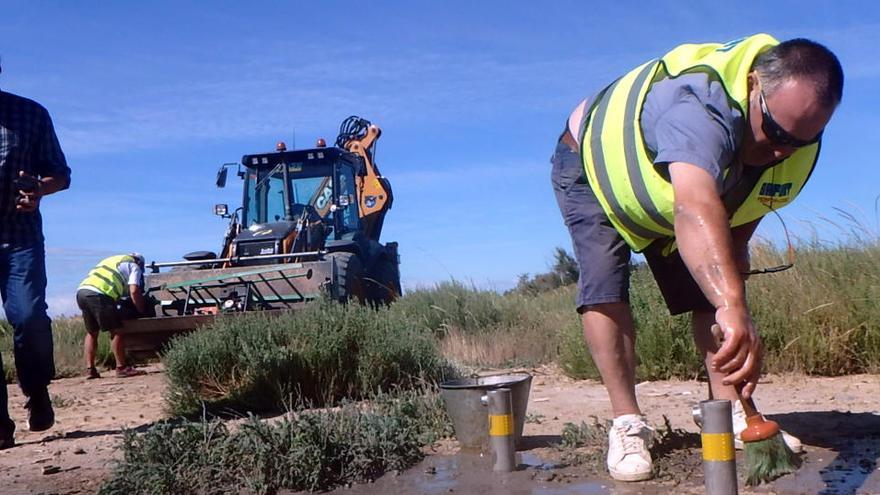 Instal·len aparells per mesurar les variacions del nivell de les aigües subterrànies a la zona de la Pletera