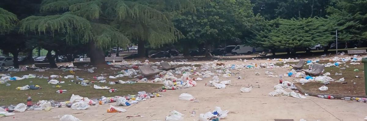 Imagen tomada durante la mañana de ayer en la zona del Campus Vida de la Universidade de Santiago (USC)