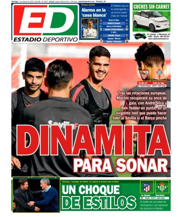 Portada ESTADIO DEPORTIVO domingo 7 de octubre