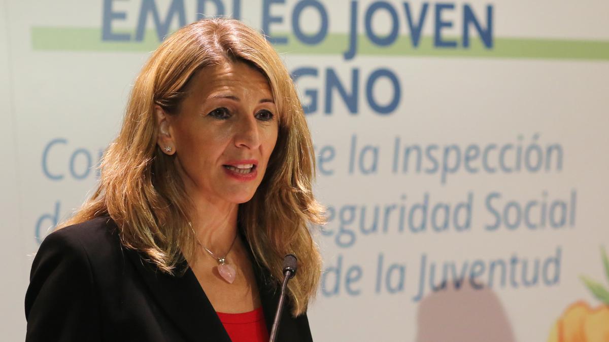 Yolanda Díaz, en un acto de Inspección de Trabajo