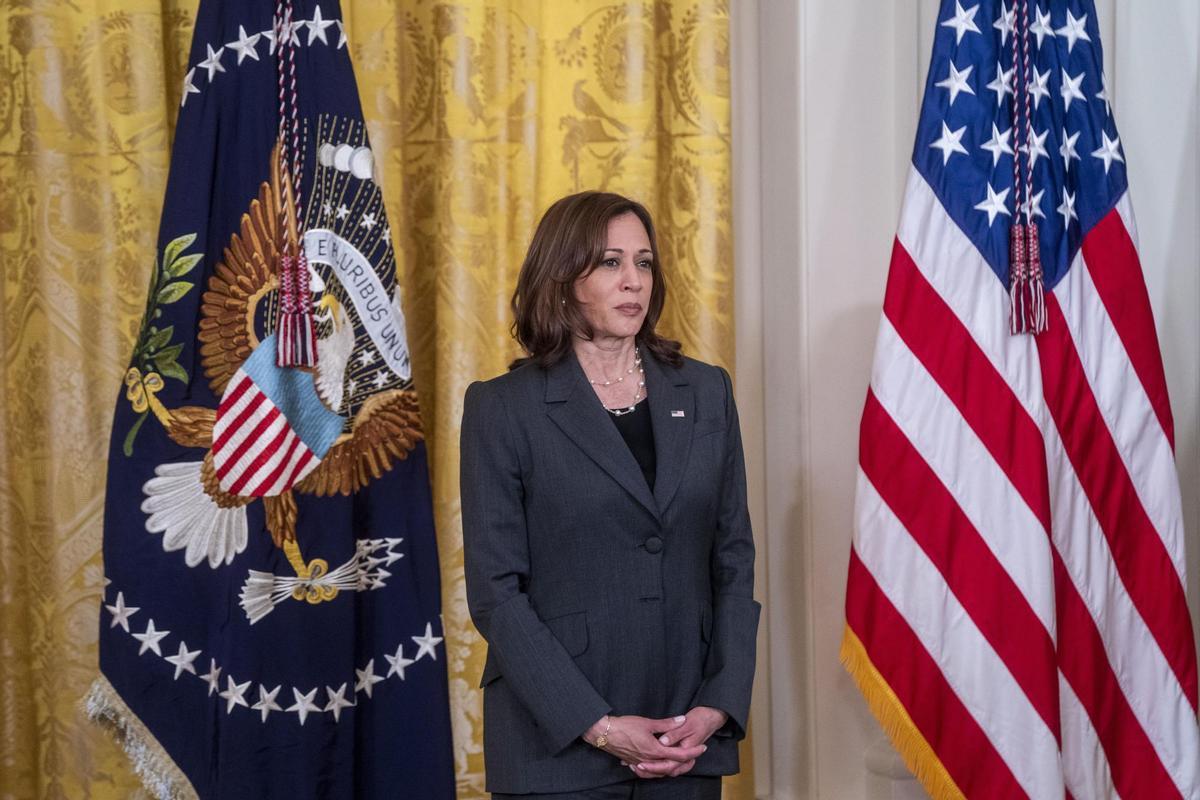 La vicepresidenta de Estados Unidos, Kamala Harris, este 28 de mayo de 2022. EFE/EPA/Shawn Thew La vicepresidenta de Estados Unidos, Kamala Harris, este 28 de mayo de 2022. EFE/EPA/Shawn Thew