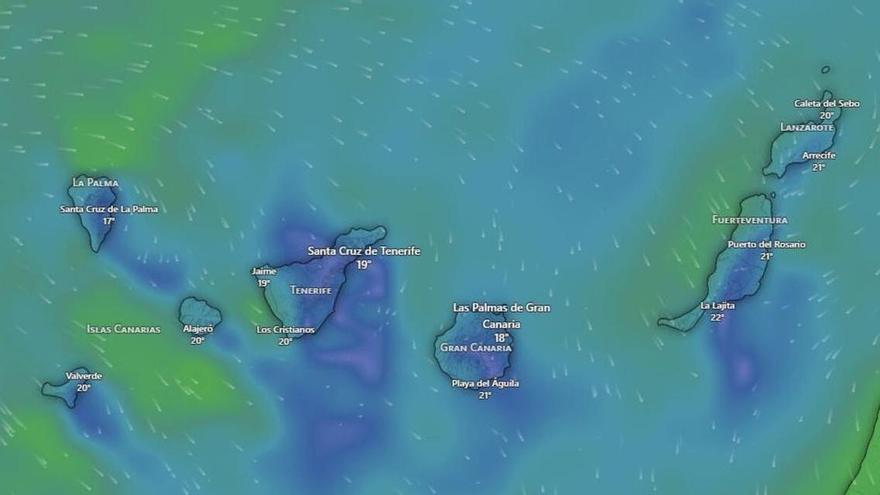 Aemet prevé estabilidad y ascenso de temperaturas en Canarias para este lunes