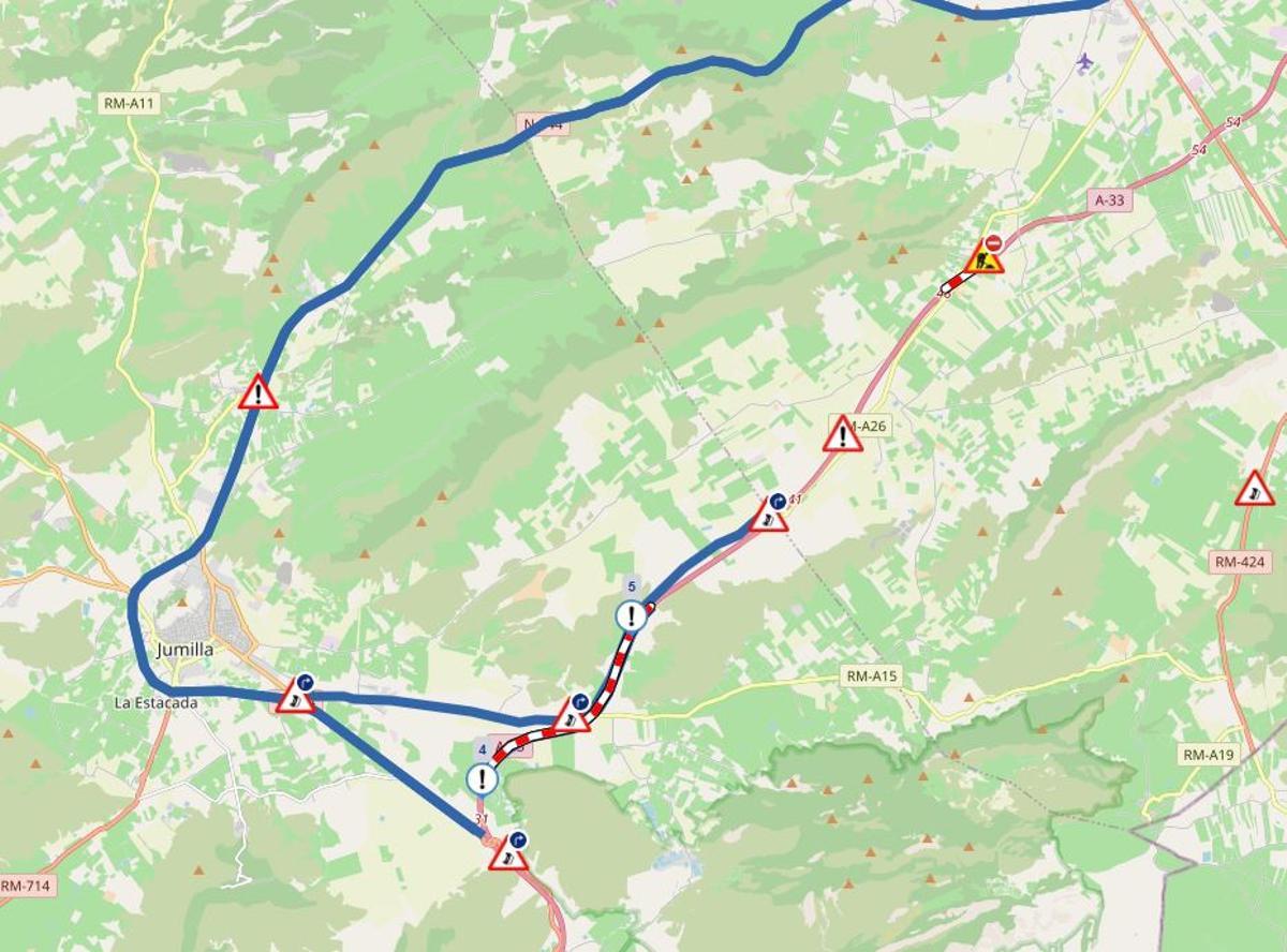 Tramo cortado en la A 33