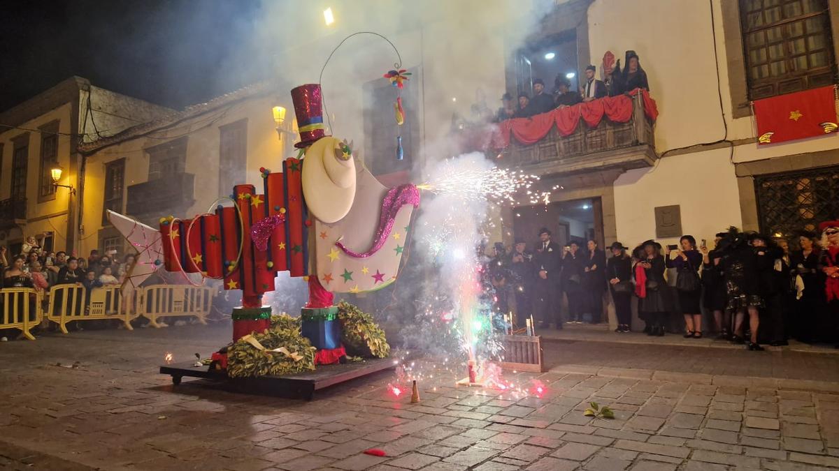 La sardina del Carnaval 2024 de Telde arde