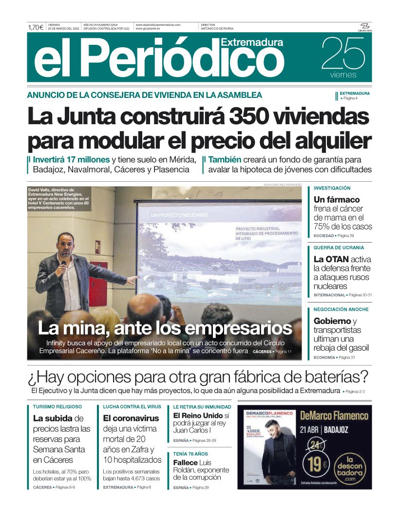 Consulta la portada correspondiente al día 25 de marzo del 2022