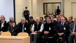 Los imputados en el caso Pescanova, el primer día del juicio en la Audiencia Nacional.