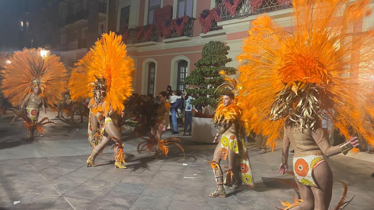 Llegada del desfile al Ayuntamiento de Murcia.