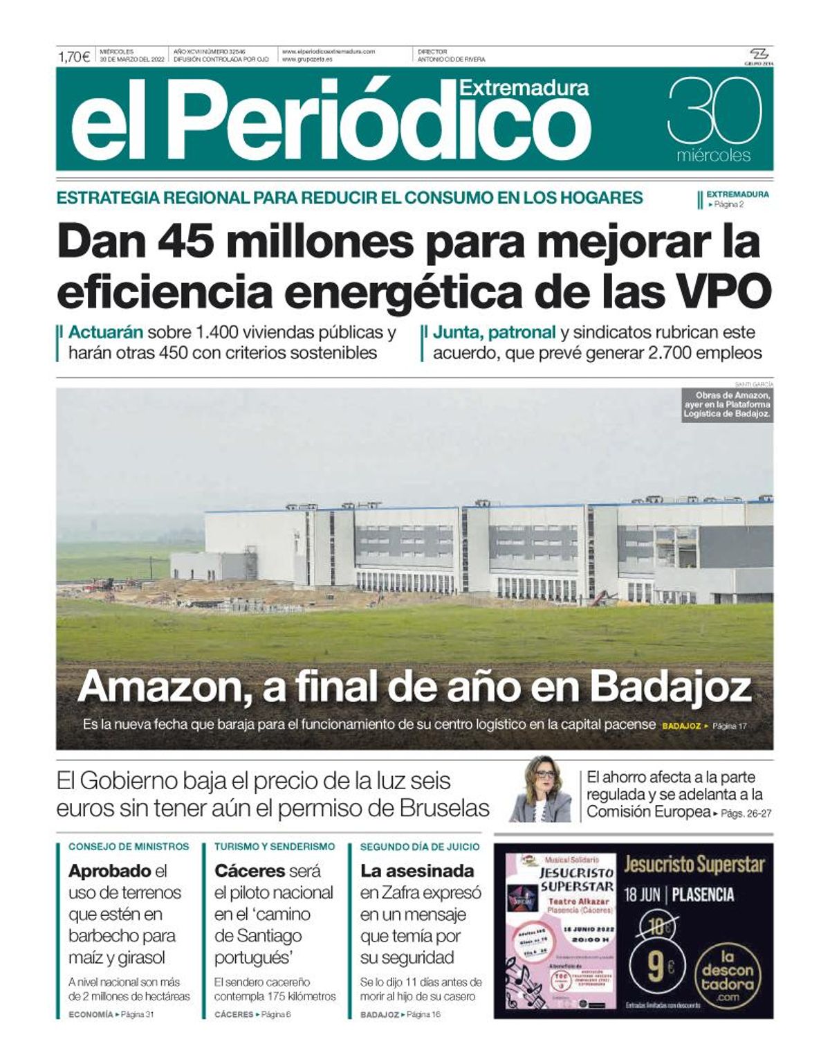 Consulta la portada correspondiente al día 30 de marzo del 2022