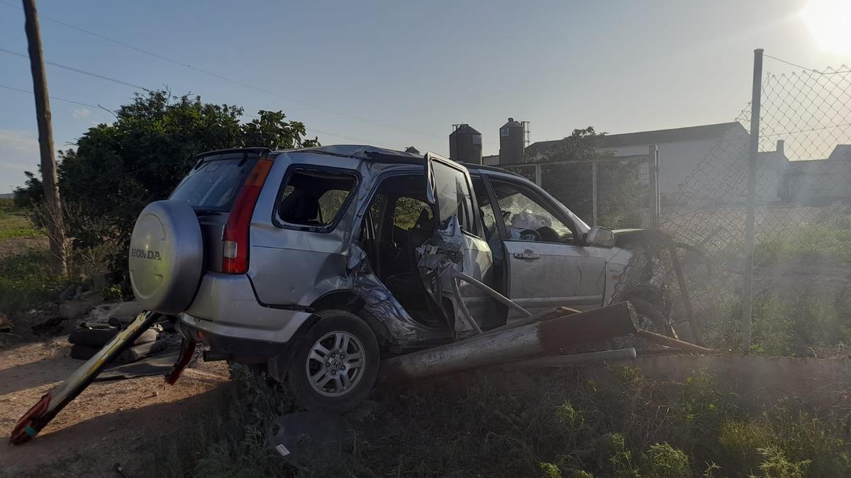 Estado del vehículo después el accidente en Fuente Álamo.