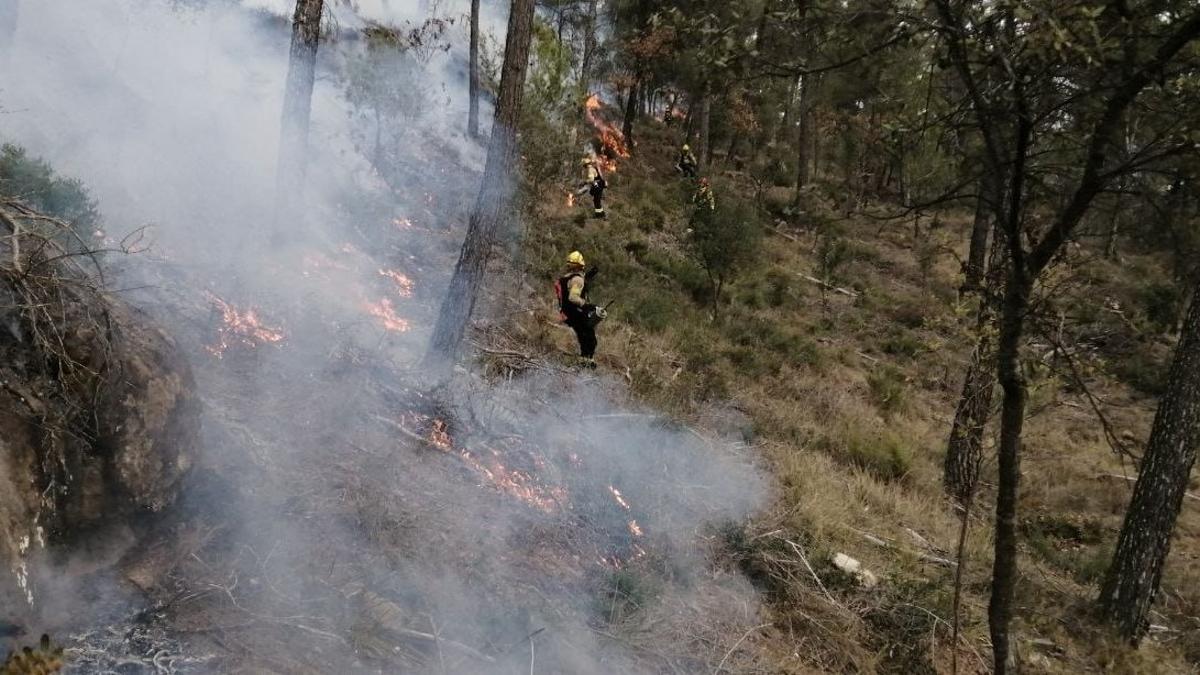 Quemas prescritas de los bomberos en Puig-Reig (Berguedà)