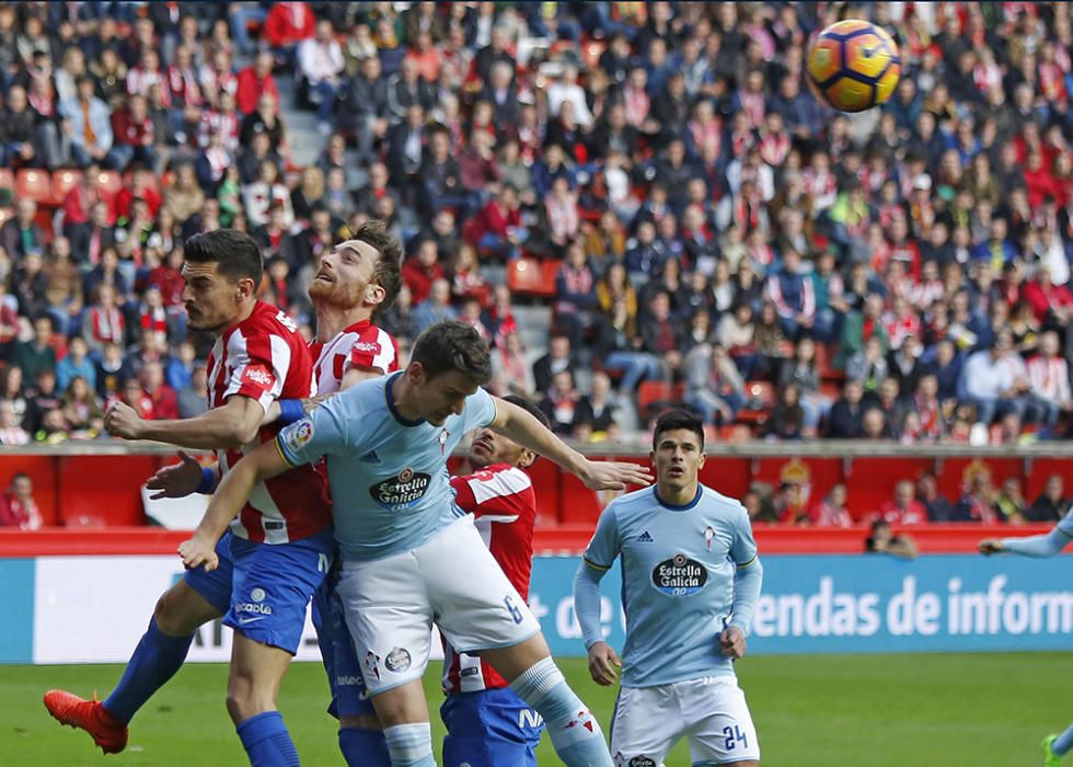 El partido entre el Sporting y el Celta, en imágenes