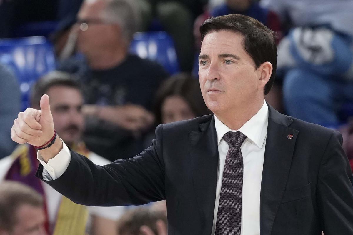 Xavi Pascual, durante el último partido en el Palau frente al Surne  Bilbao.