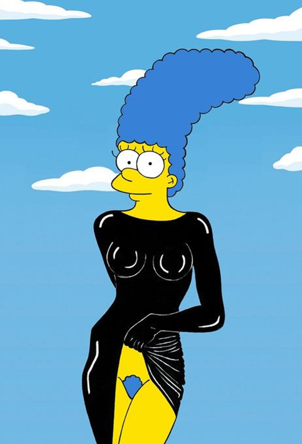 Marge Simposon, Los Simpson, madre, look, vestimenta, alta costura, ilustrador, Alessandro Palombo