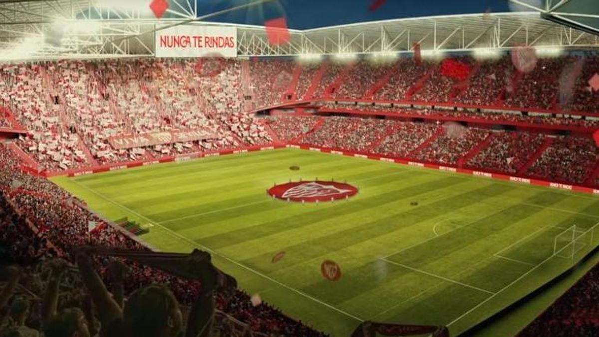 Recreación del futuro estadio del Sevilla FC, el nuevo Ramón Sánchez-Pizjuán