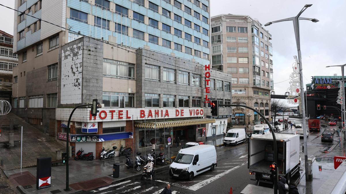 Exterior del Hotel Bahía de Vigo, este viernes.