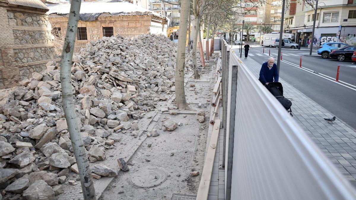 Los muros exteriores de la Cárcel Vieja, demolidos a principios de febrero de 2025.