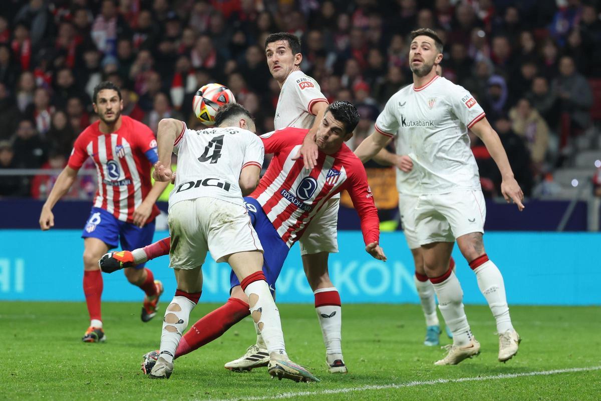 Instante del Atlético - Athletic de ida de las semifinales de la Copa del Rey.