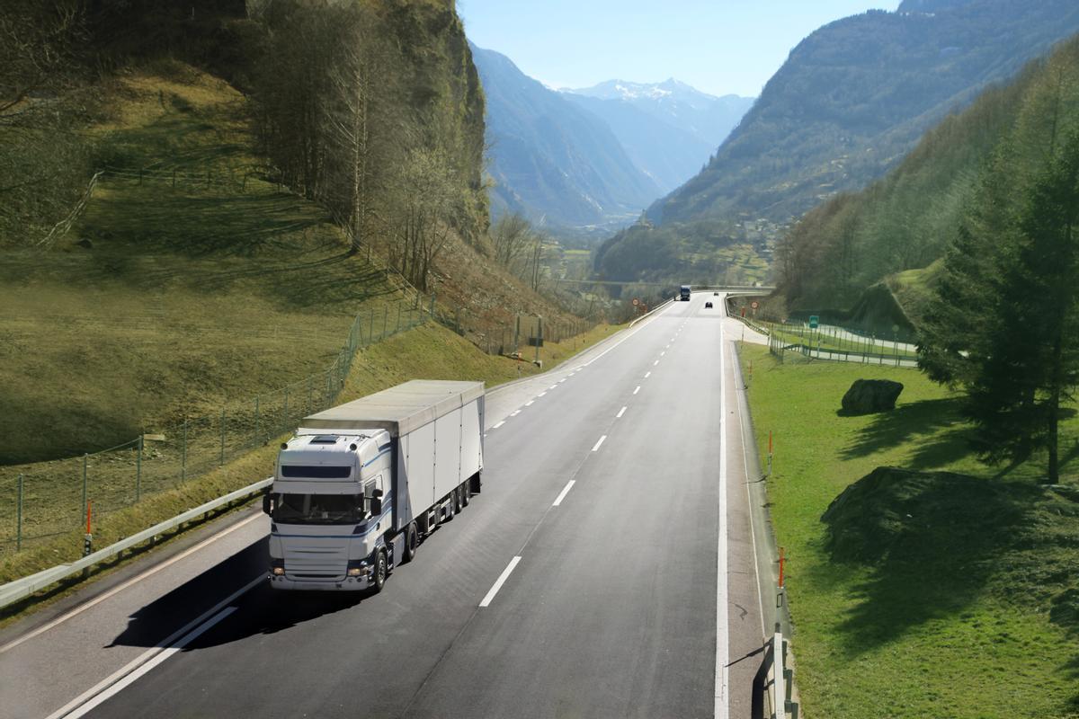 transportation truck on the road