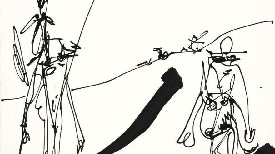 Dibujo de Antonio Saura sobre el ‘Quijote’. | | LA PROVINCIA/DLP
