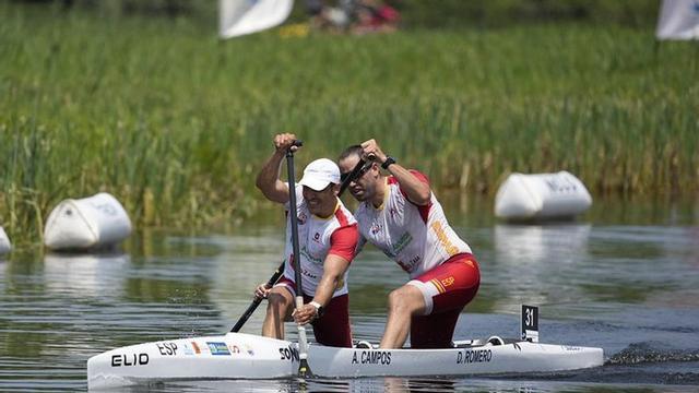 Campos y Romero durante una prueba de Maratón.