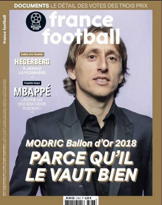 Portada FRANCE FOOTBALL martes 4 de diciembre 2018