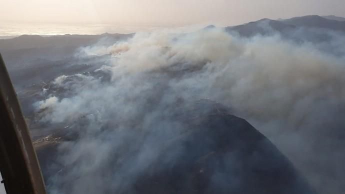 Vista aérea del incendio de Gran Canaria