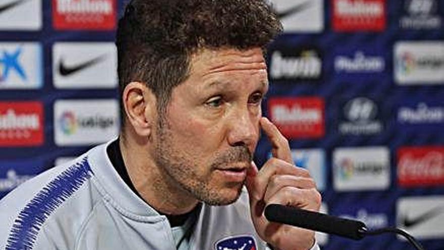 Diego Pablo Simeone, ayer en rueda de prensa.