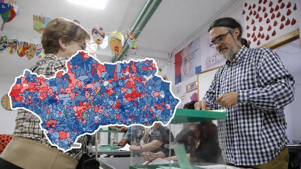 Una mujer deposita su voto en las elecciones andaluzas.