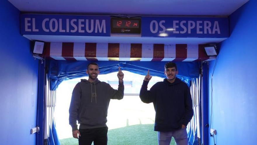 Borja Mayoral y Gonzalo Villar, ayer, en el estadio del Getafe. |