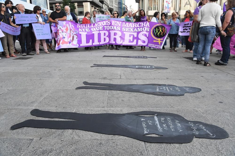 Protesta en A Coruña contra la violencia machista