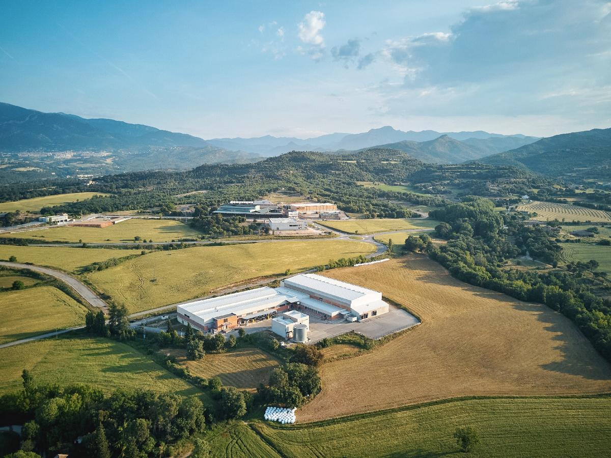 Vista aèria de la zona industrial d'Olvan