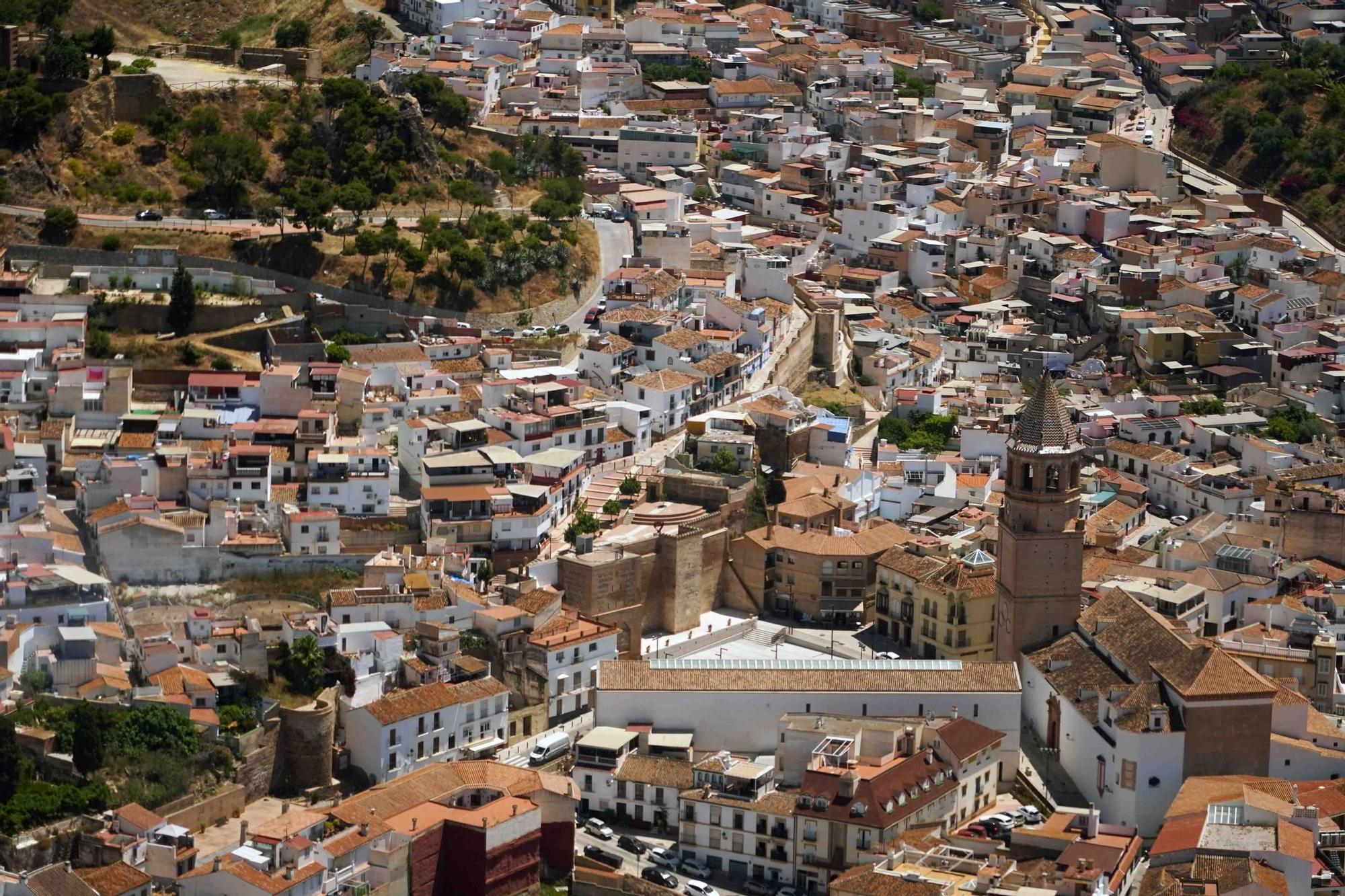 Vista aérea del casco urbano de Vélez Málaga