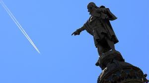 La emblemática estatua de Colón en Barcelona.