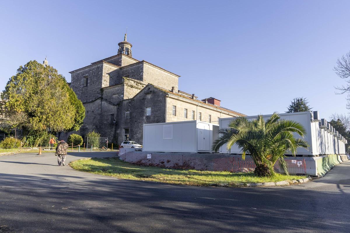 Casetas de obra a las que se trasladará la actividad asistencial del ambulatorio de Conxo en Santiago