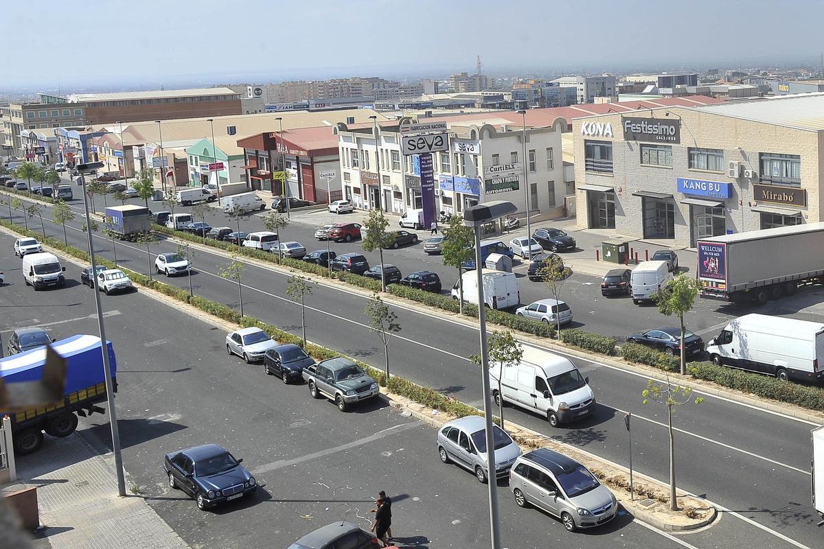 Vista área del polígono industrial de Carrús, en Elche