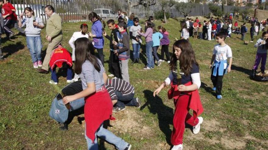 Centenares de niños participaron en la plantación de árboles en el Parque de la Laguna de la Barrera.
