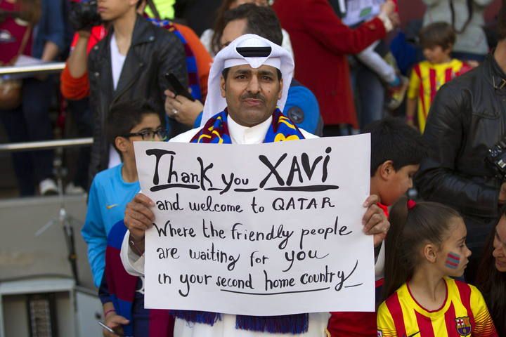 Homenaje a Xavi en el Camp Nou