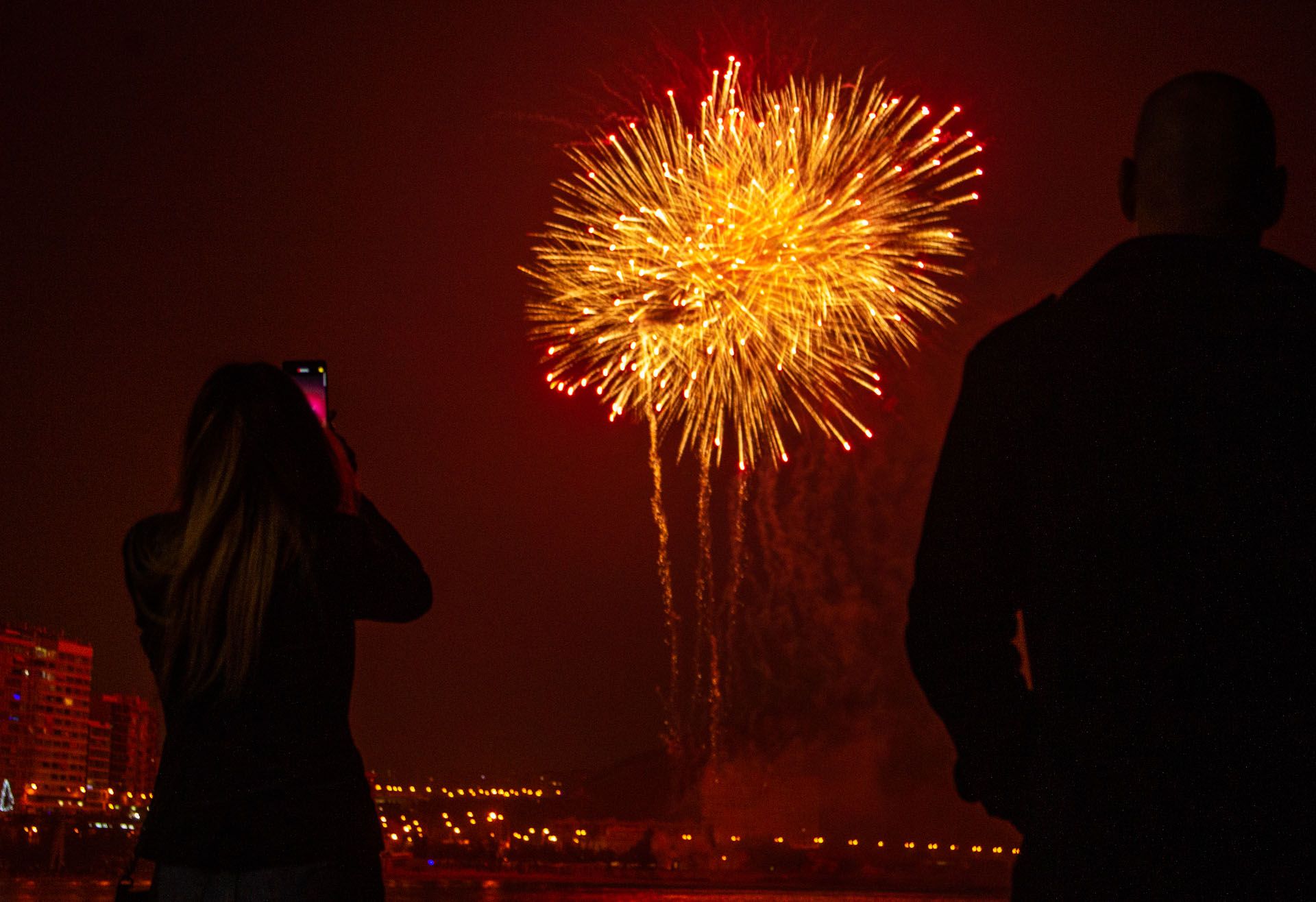 Fuegos artificiales desde la playa del Cocó por el Año Nuevo