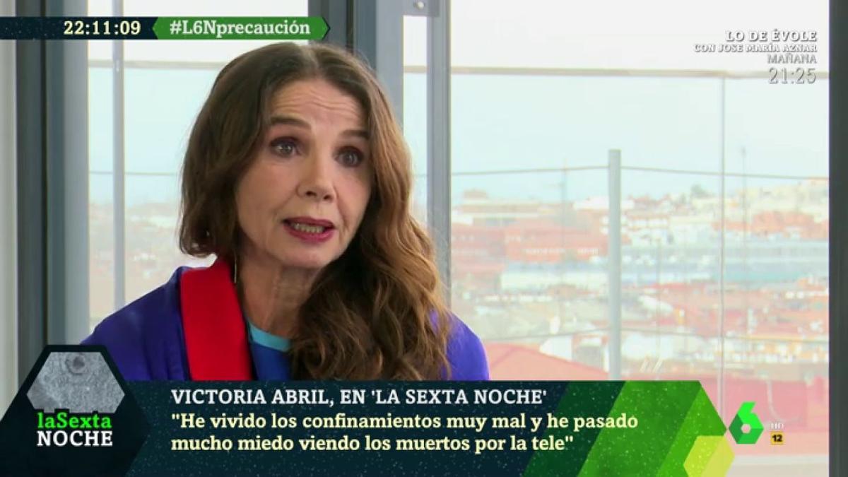 Victoria Abril continúa en sus trece en LaSexta Noche: &quot;no me vacuno ni loca&quot;