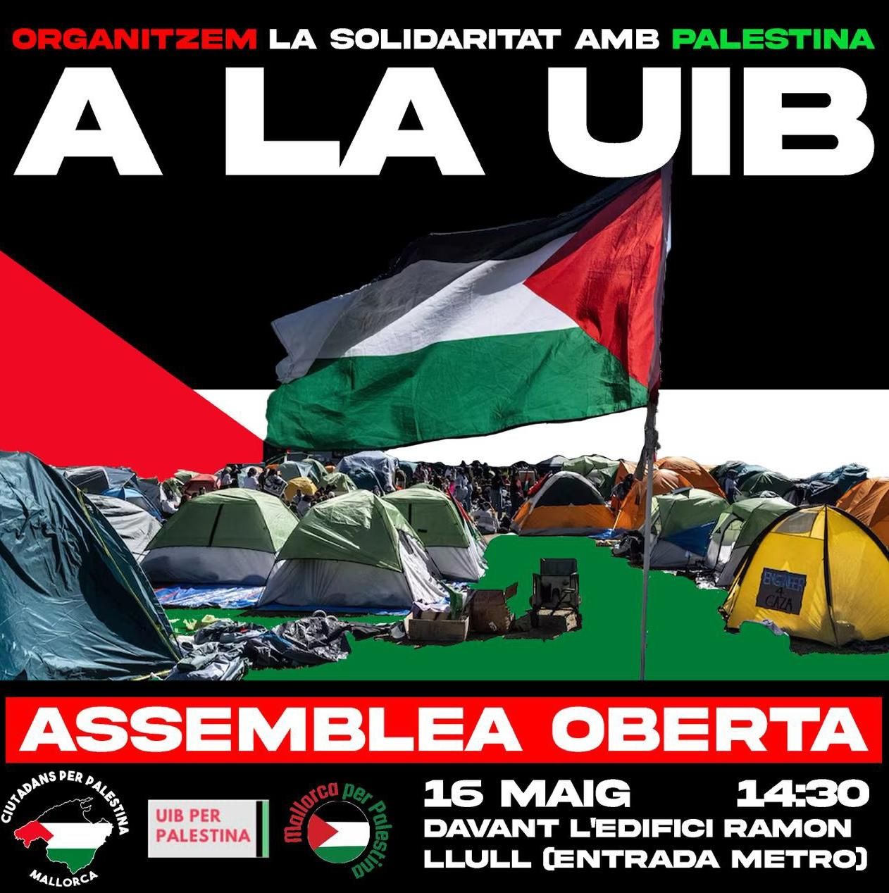 Convocatoria de la asamblea de Ciutadans per Palestina en la UIB.