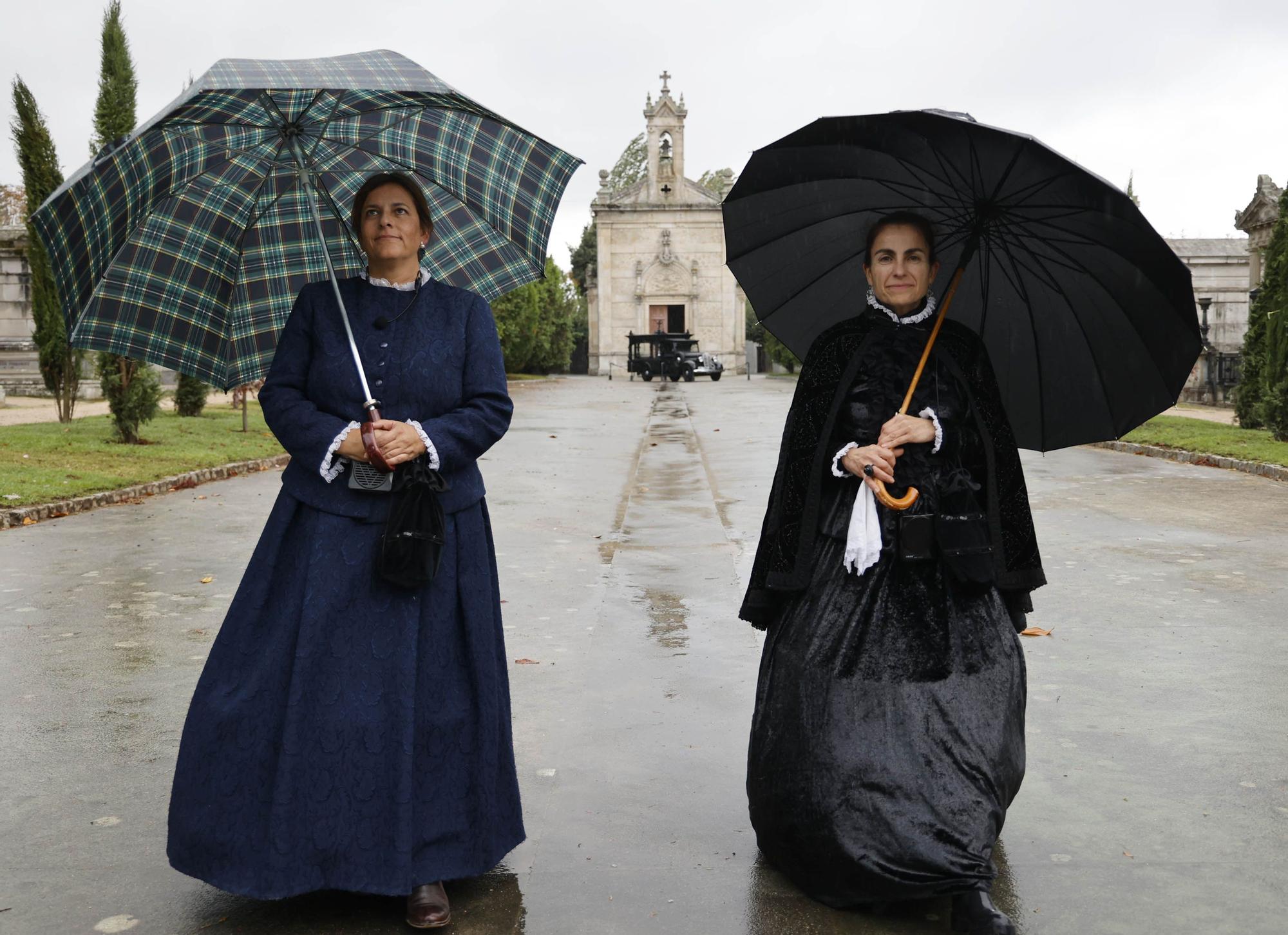 Recorremos el cementerio de Pereiró con Cachamuiña, Concepción Arenal e Irene Ceballos